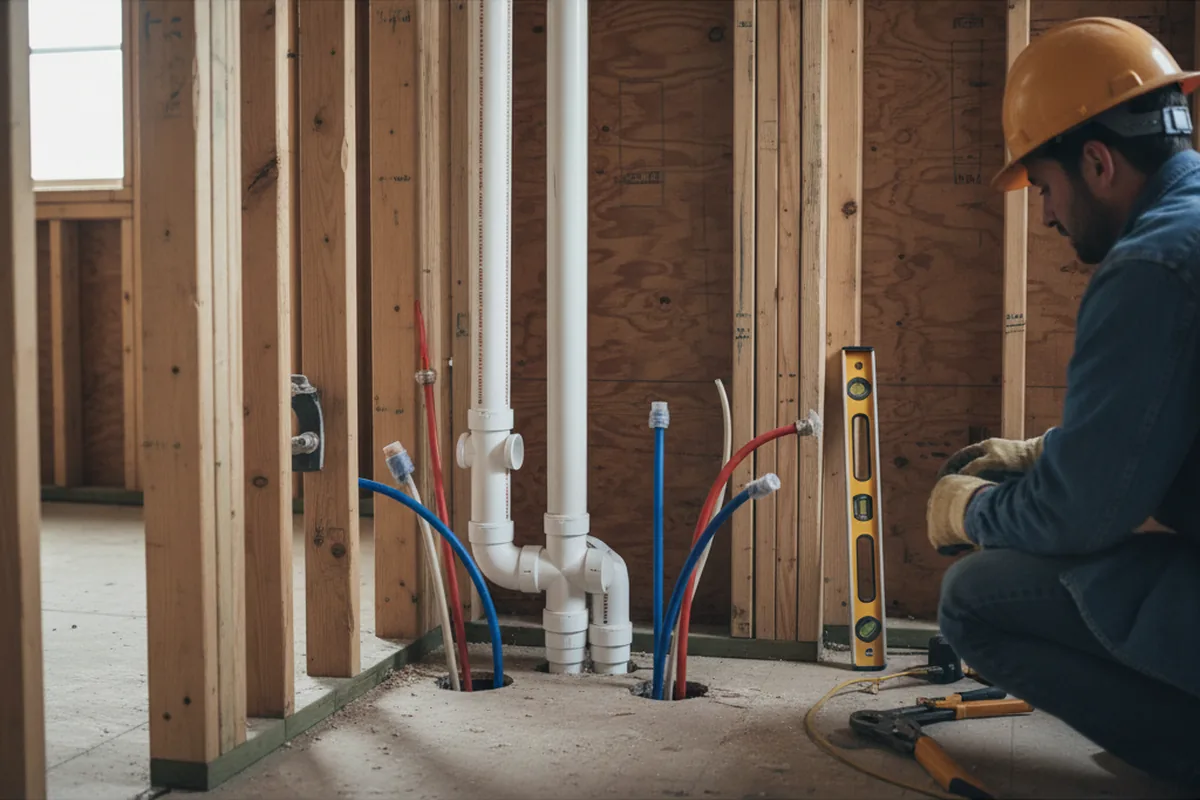 Drain and supply rough-in during Garbage Disposal Repair in Northfield